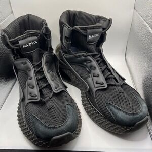 MAZINO Mens Aventurine 000 Black High Top Lace Up Athletic Shoes Size 8